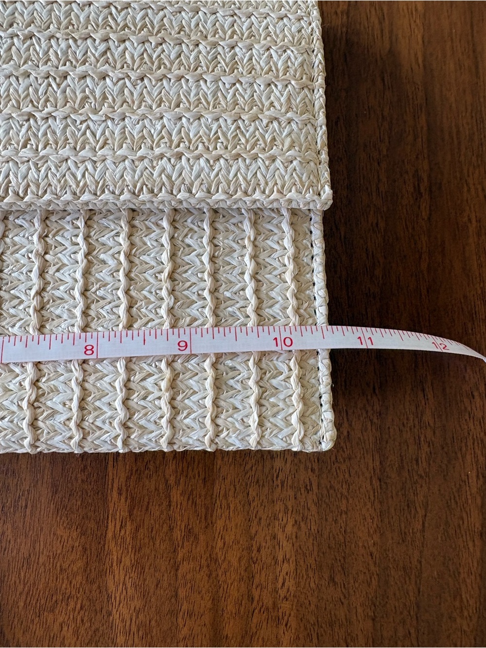 NWOT Woven Straw Clutch Crossbody Bag Adjustable Gold Chain Quiet Luxury Beige - Picture 10 of 11